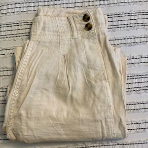 NWT Cream High Waisted Linen Culottes Size 4